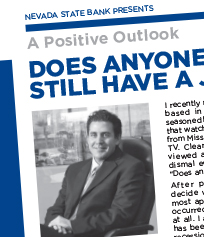 Cover, Nevada State Bank A Positive Outlook